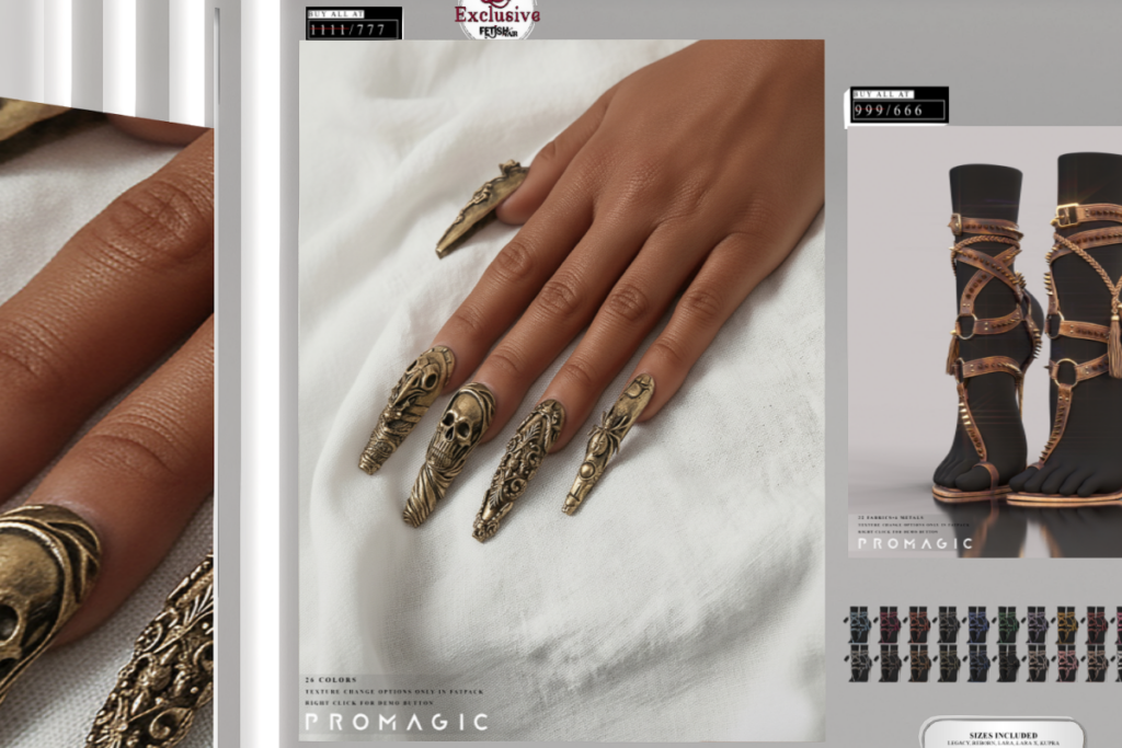 Timir Nail Extensions - Inithium/Legacy/Maitreya/Reborn/+mods, L$255 each/L$777 FP