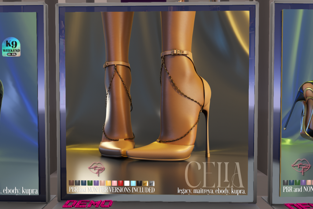 Celia Pumps - Inithium/Legacy/Maitreya/Reborn	&lt;a href=&quot;http://maps.secondlife.com/secondlife/Pure%20Poison%20District/94/180/22&quot; target=&quot;_blank&quot;&gt;Teleport&lt;/a&gt;