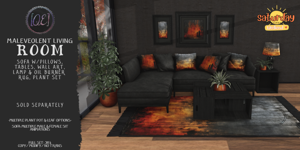 Malevolent Living Room Set	&lt;a href=&quot;http://maps.secondlife.com/secondlife/Elmira/68/126/26&quot; target=&quot;_blank&quot;&gt;Teleport&lt;/a&gt;