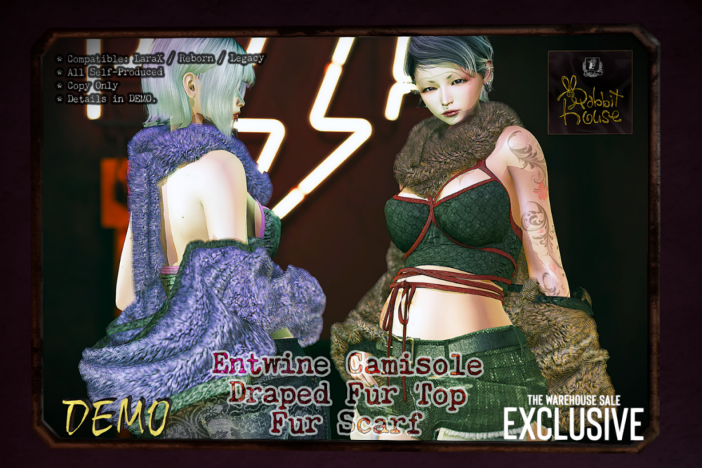 Entwine Camisole, Draped Fur Top &amp; Fur Scarf - Legacy/MaitreyaX/Reborn, L$295 each/L$900 each FP