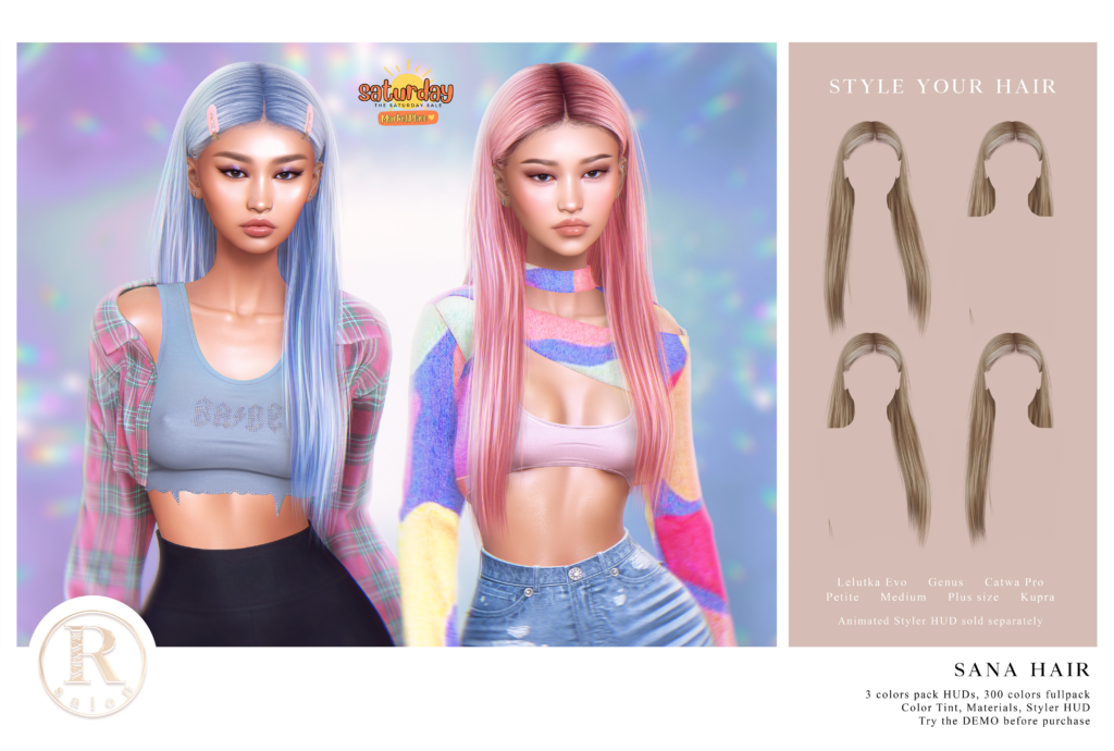 Sana Hair - Catwa/Evo/Genus/Inithium	&lt;a href=&quot;https://tinyurl.com/d6a8ux7a&quot; target=&quot;_blank&quot;&gt;Marketplace Link&lt;/a&gt;