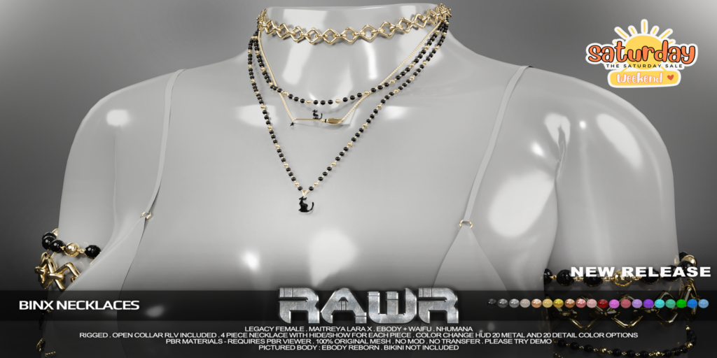 Binx Necklaces - Legacy/MaitreyaX/Nhumana/Reborn/+mods	&lt;a href=&quot;http://maps.secondlife.com/secondlife/RAWR/62/141/21&quot; target=&quot;_blank&quot;&gt;Teleport&lt;/a&gt;