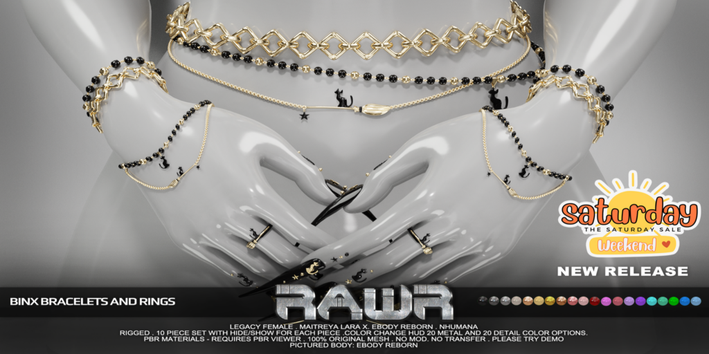 Binx Bracelets &amp; Rings - Legacy/MaitreyaX/Nhumana/Reborn	&lt;a href=&quot;http://maps.secondlife.com/secondlife/RAWR/62/141/21&quot; target=&quot;_blank&quot;&gt;Teleport&lt;/a&gt;