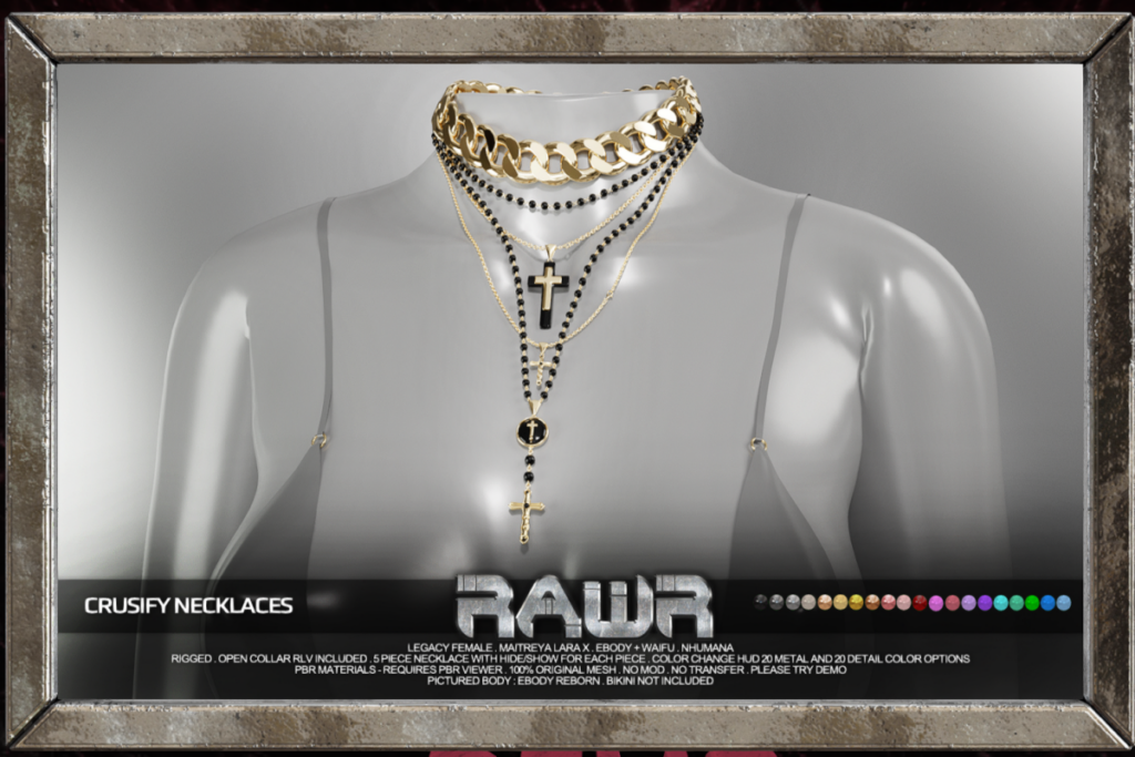 Crusify Necklace - Legacy/MaitreyaX/Nhumana/Reborn/+mods, L$315