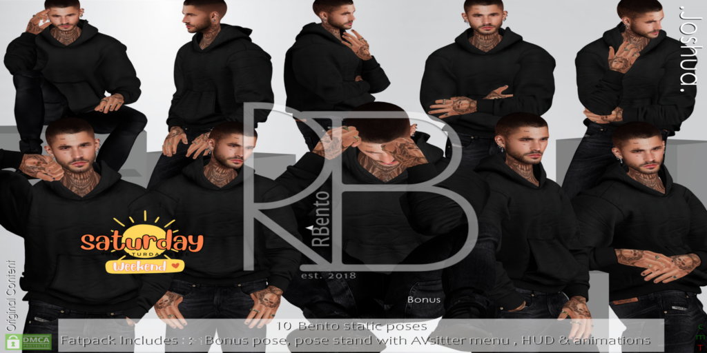 Joshua Poses	&lt;a href=&quot;http://maps.secondlife.com/secondlife/Lost%20Inhibitions/192/192/22&quot; target=&quot;_blank&quot;&gt;Teleport&lt;/a&gt;