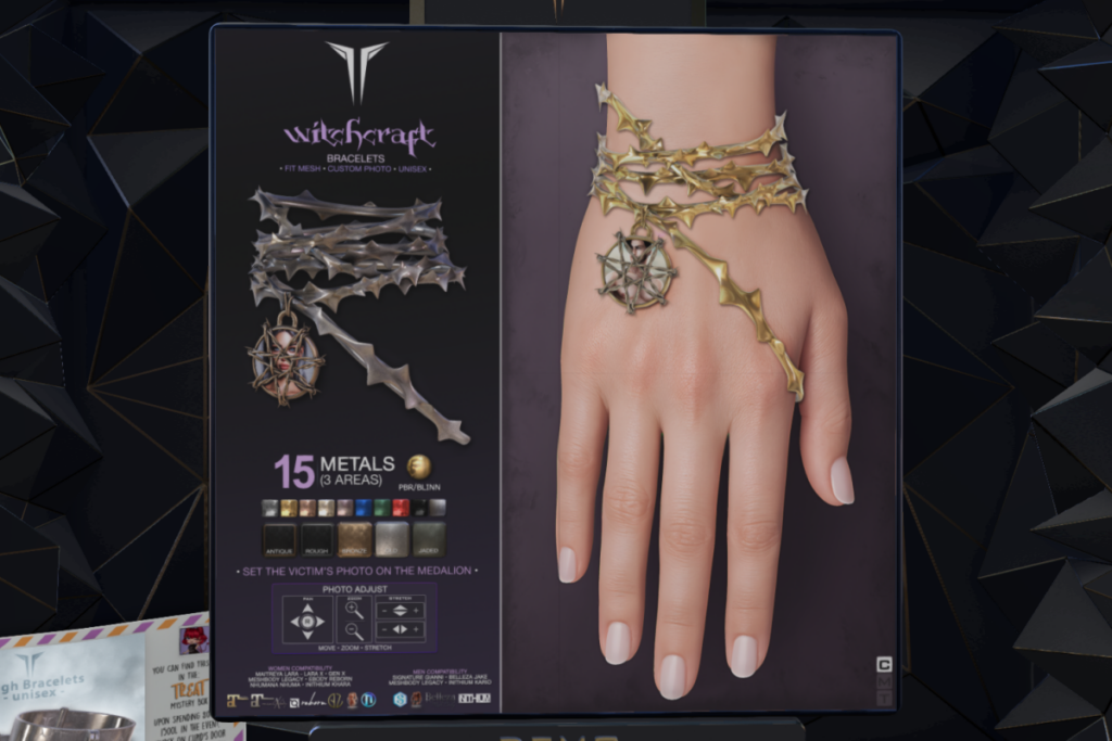 Witchcraft Bracelet - GenX/Gianni/Inithium F+M/Jake/Legacy F+M/Maitreya/Nhumana/Reborn/+mods, L$349