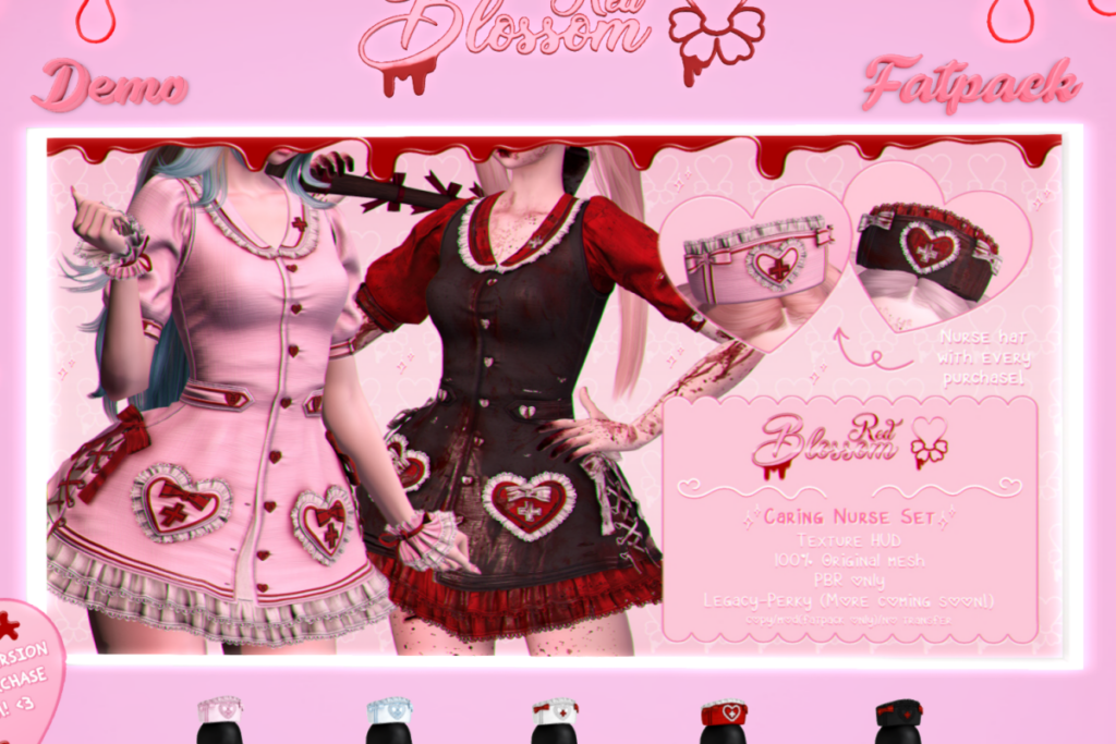 Caring Nurse Set - Legacy/+mods, L$430 each/L$2499 FP