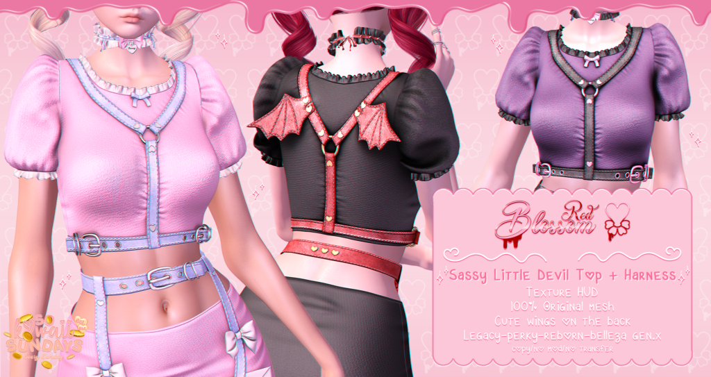 Sassy Little Devil Top &amp; Harness - GenX/Legacy/Reborn/+mods	&lt;a href=&quot;http://maps.secondlife.com/secondlife/Anhedonia/117/132/999&quot; target=&quot;_blank&quot;&gt;Teleport&lt;/a&gt;