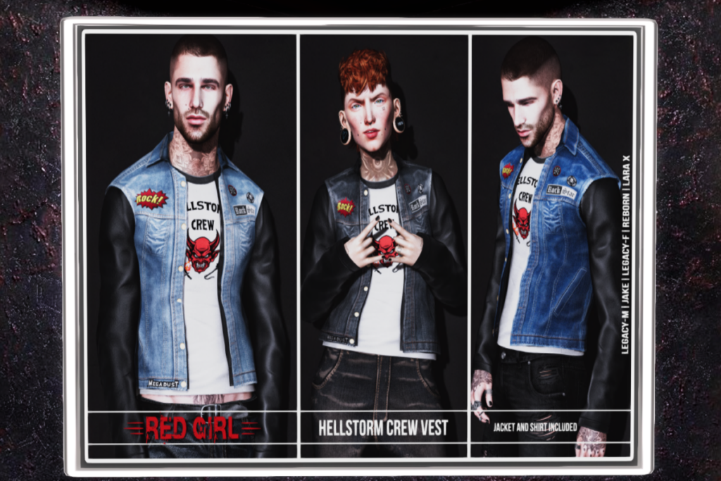 Hellstorm Crew Vest - Legacy F+M/Reborn, L$275 each/L$1199 FP