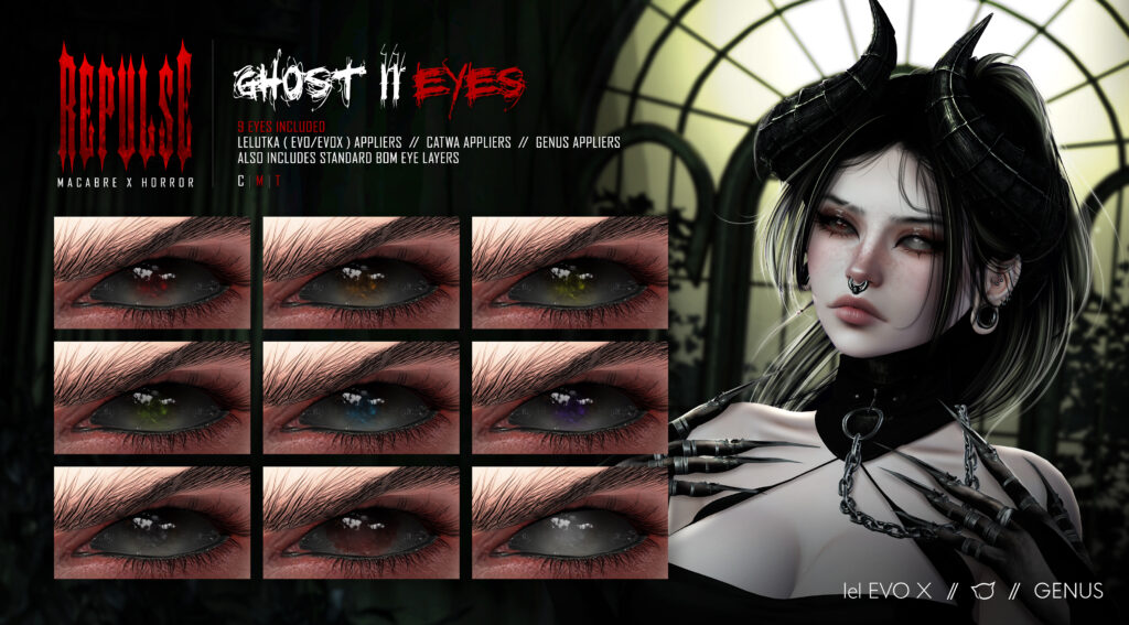 Ghost 2 Eyes - Catwa/Evo/EvoX/Genus	&lt;a href=&quot;https://maps.secondlife.com/secondlife/REPULSE/&quot; target=&quot;_blank&quot;&gt;Teleport&lt;/a&gt;