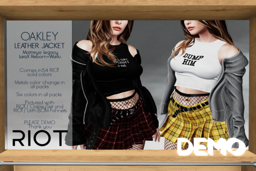 Oakley Leather Jacket - Legacy/Maitreya/Reborn/+mods, L$250 each/L$1299 FP | Oakley MegaPack, L$3299