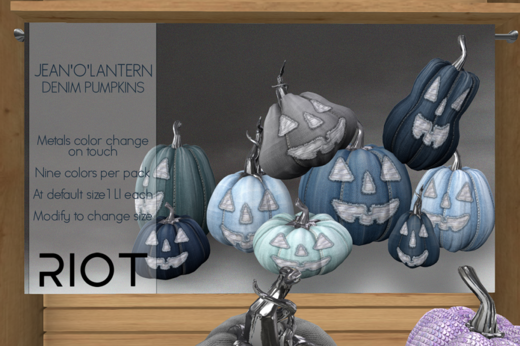 Jean O&#039;Lantern Denim Pumpkins	&lt;a href=&quot;http://maps.secondlife.com/secondlife/RIOT%20District/135/162/28&quot; target=&quot;_blank&quot;&gt;Teleport&lt;/a&gt;