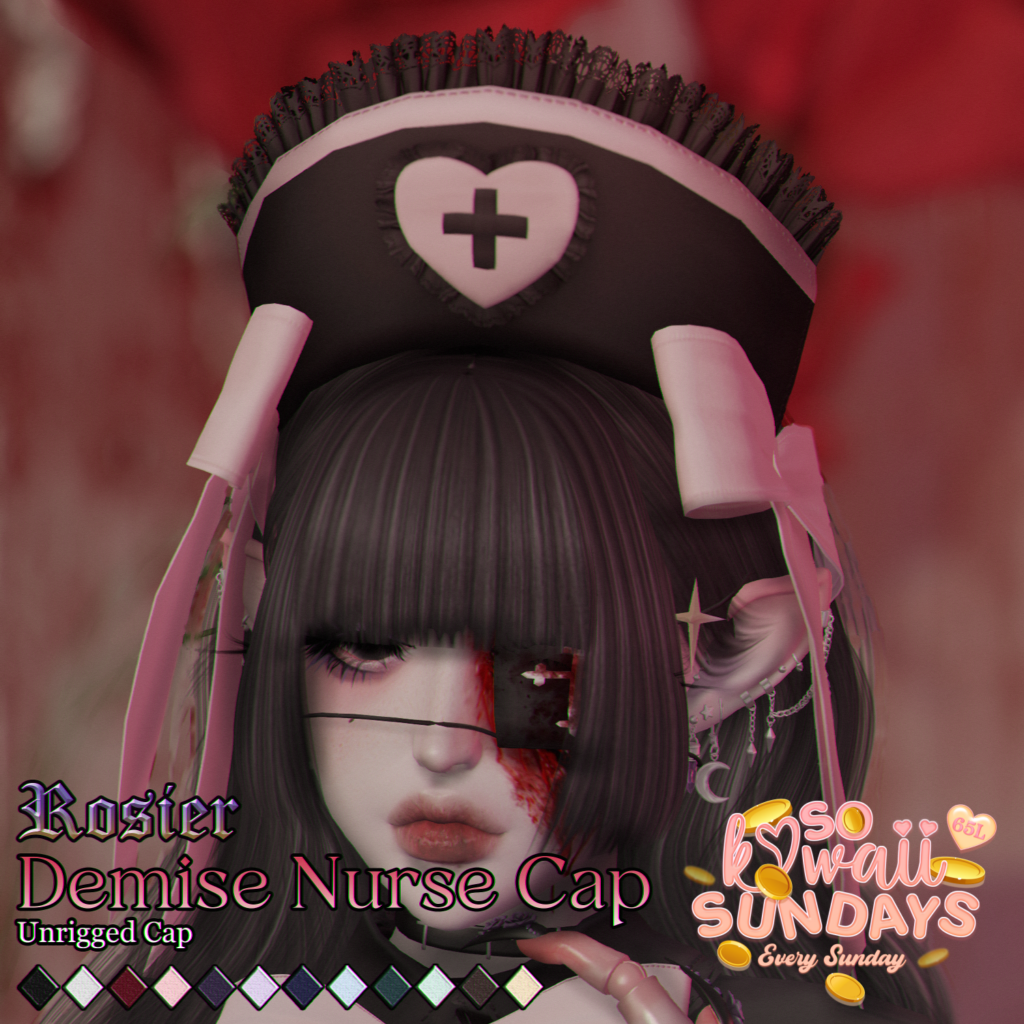 Demise Nurse Cap	&lt;a href=&quot;http://maps.secondlife.com/secondlife/Anhedonia/133/130/999&quot; target=&quot;_blank&quot;&gt;Teleport&lt;/a&gt;