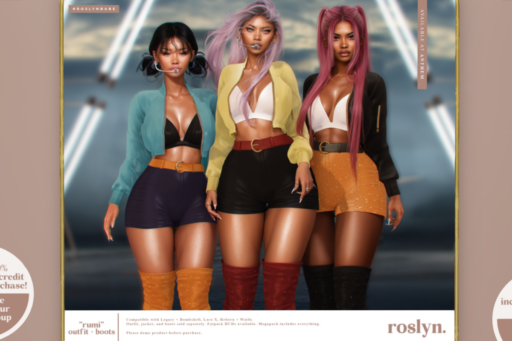 Rumi Oufit, Jacket, &amp; Boots - Legacy/MaitreyaX/Reborn/+mods, L$399 each/L$799-L$999 each FP/L$1899 MP