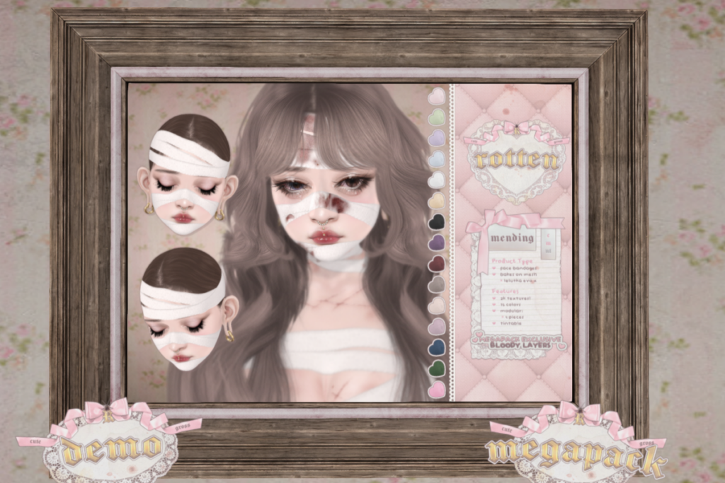 Mending Face Bandages - EvoX, L$199 each/L$599 FP