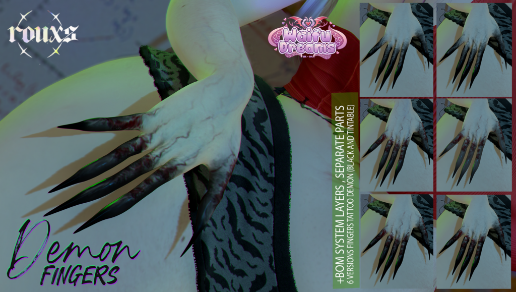 Demon Fingers - BOM	&lt;a href=&quot;http://maps.secondlife.com/secondlife/SALATISSIMA/150/168/3750&quot; target=&quot;_blank&quot;&gt;Teleport&lt;/a&gt;
