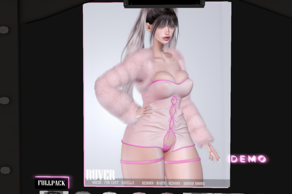 Ravella Dress &amp; Fur Coat - Reborn/+mods, L$250 each/L$888-L$999 each FP