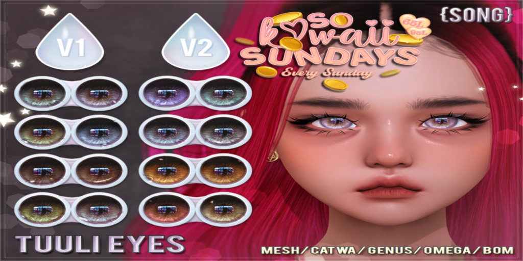 Tuuli Eyes - BOM/Catwa/Genus/Mesh/Omega	&lt;a href=&quot;https://maps.secondlife.com/secondlife/Land%20Rentals/223/83/1064&quot; target=&quot;_blank&quot;&gt;Teleport&lt;/a&gt;
