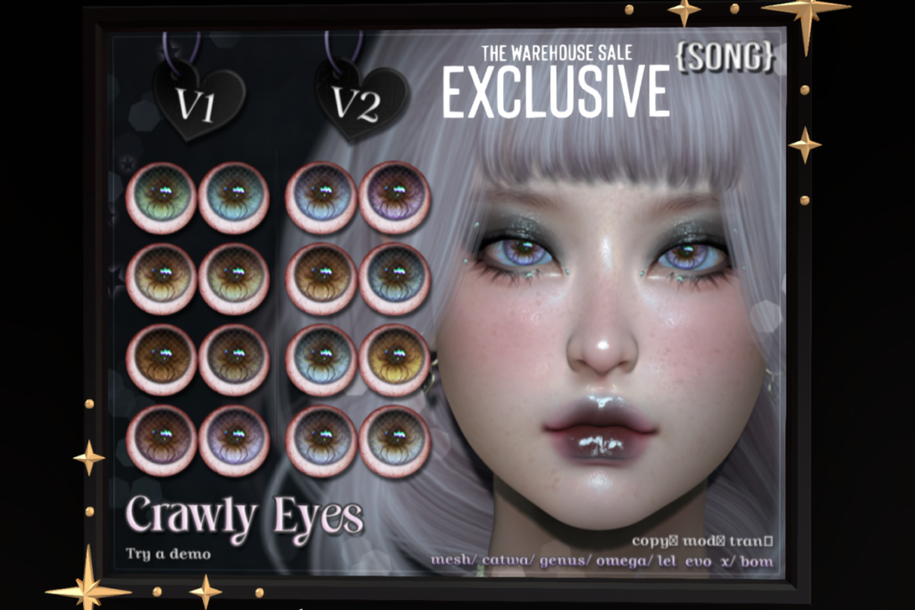 Crawly Eyes - BOM/Catwa/EvoX/Genus/Mesh/Omega, L$550 each/L$935 FP