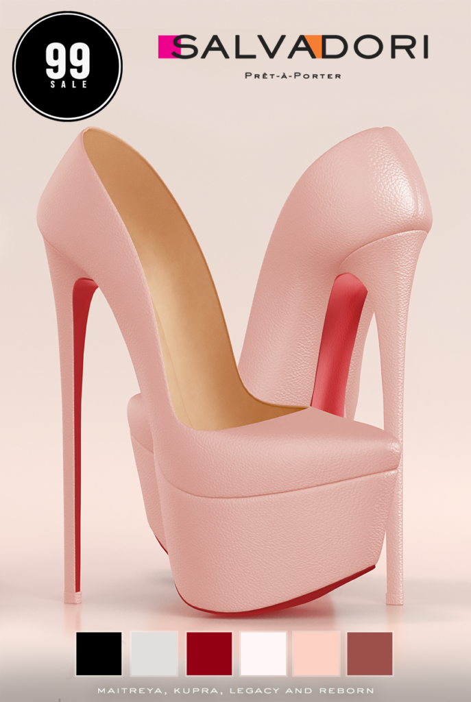 Leather Andrea Platform Pumps - Inithium/Legacy/Maitreya/Reborn	&lt;a href=&quot;http://maps.secondlife.com/secondlife/VELOUR/105/133/83&quot; target=&quot;_blank&quot;&gt;Teleport&lt;/a&gt;