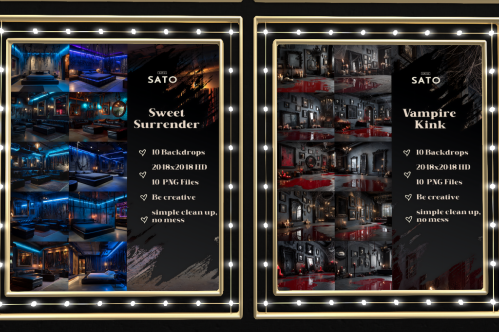 Sweet Surrender and Vampire Kink Backdrops, L$180 each
