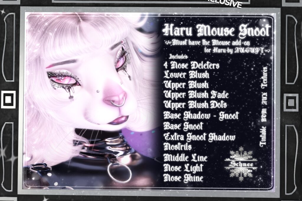 Haru Mouse Snoot Blush - August Haru Mouse Add-on, L$333 FP