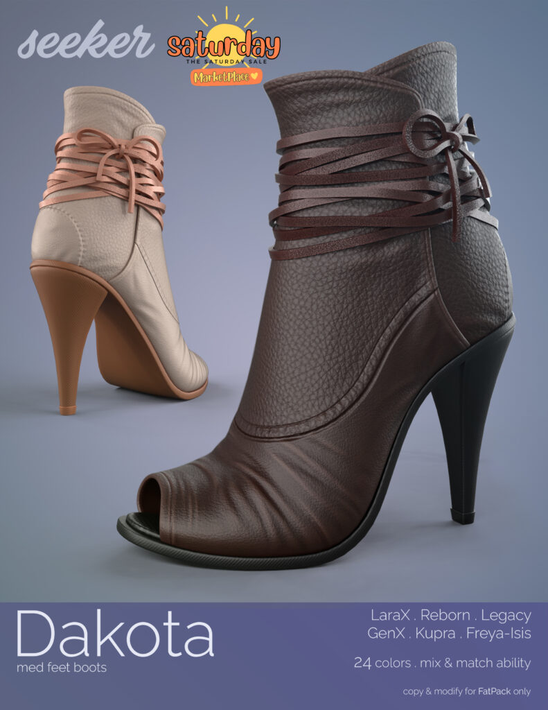 Dakota Boots - GenX/Freya/Inithium/Isis/Legacy/MaitreyaX/Reborn	&lt;a href=&quot;https://tinyurl.com/7sptwdja&quot; target=&quot;_blank&quot;&gt;Marketplace Link&lt;/a&gt;