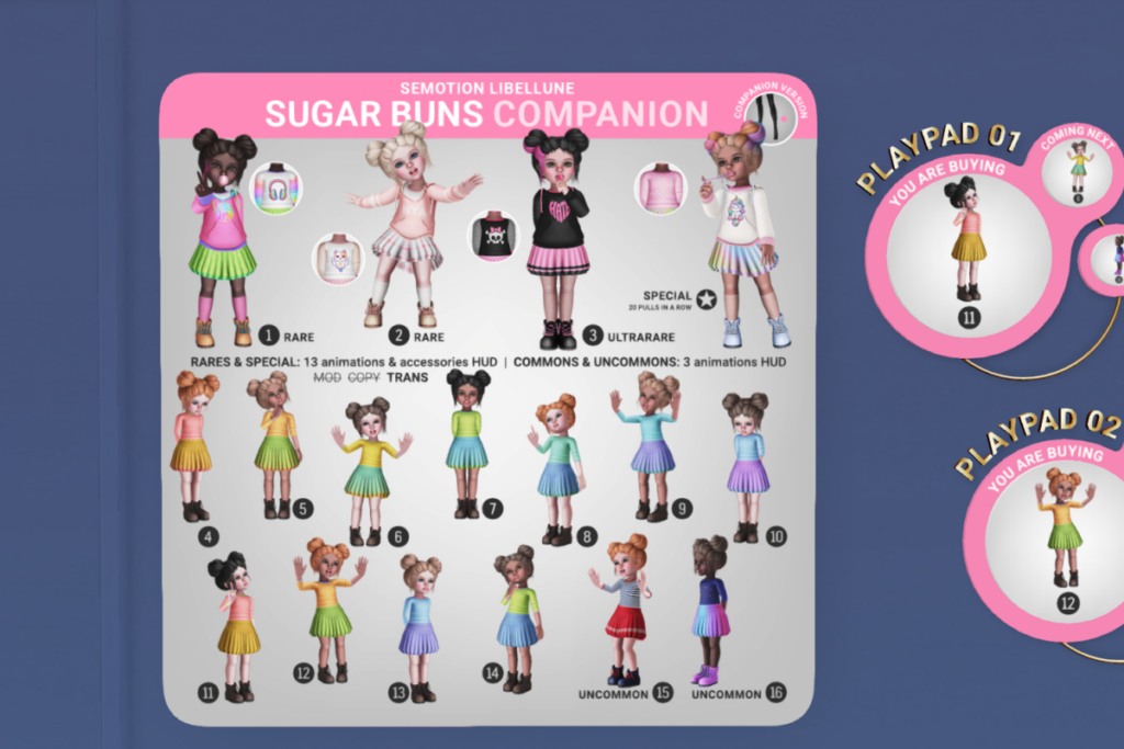 Sugar Buns Companion, L$88 per pull