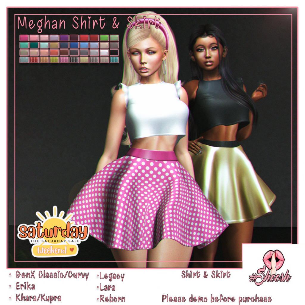 Meghan Shirt &amp; Skirt - Erika/GenX/Inithium/Legacy/Maitreya/Reborn	&lt;a href=&quot;http://maps.secondlife.com/secondlife/Wild%20Pack/161/168/23&quot; target=&quot;_blank&quot;&gt;Teleport&lt;/a&gt;
