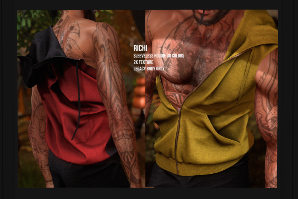 Richi Hoodie - Legacy Male, L$399 each/L$2799 FP