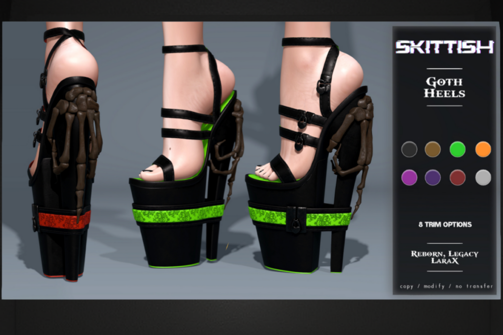 Goth Heels - Legacy/MaitreyaX/Reborn, L$50 each/L$150 FP