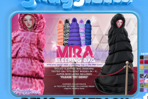 Mira Sleeping Bag - Reborn, L$360 each/L$860 FP