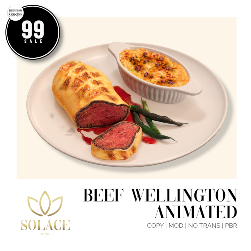 Beef Wellington Animated Food	&lt;a href=&quot;http://maps.secondlife.com/secondlife/Walker%20Ridge/89/208/2498&quot; target=&quot;_blank&quot;&gt;Teleport&lt;/a&gt;