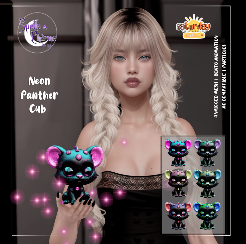 Neon Panther Cub Holdable	&lt;a href=&quot;http://maps.secondlife.com/secondlife/Starfall/49/26/2501&quot; target=&quot;_blank&quot;&gt;Teleport&lt;/a&gt;