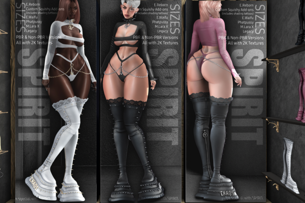 Chaos Top, Panties, &amp; Boots - Legacy/MaitreyaX/Reborn/+mods, L$299 each/L$1299 each FP