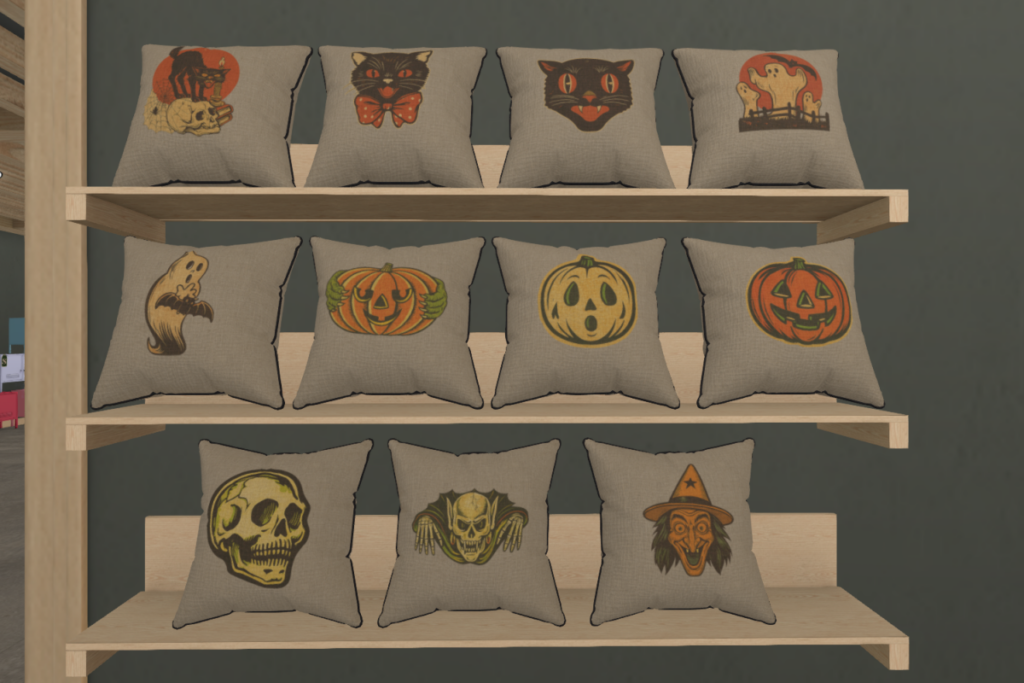 Vintage Fright Pillows Collection One	&lt;a href=&quot;http://maps.secondlife.com/secondlife/Evermore/126/20/752&quot; target=&quot;_blank&quot;&gt;Teleport&lt;/a&gt;
