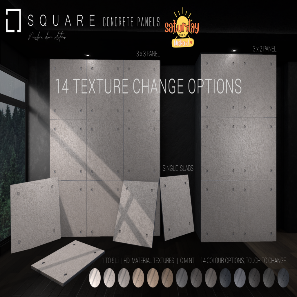 Concrete Panels	&lt;a href=&quot;http://maps.secondlife.com/secondlife/Pandoro/179/89/3497&quot; target=&quot;_blank&quot;&gt;Teleport&lt;/a&gt;