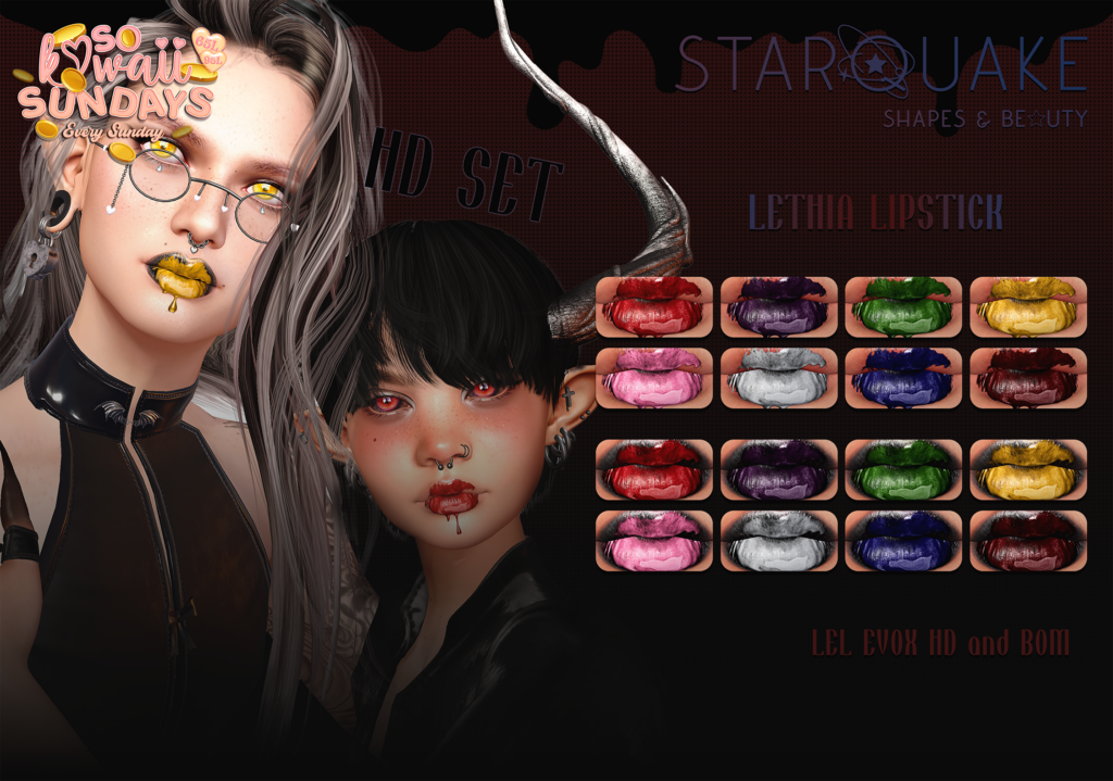 Lethia Lipstick - EvoX	&lt;a href=&quot;http://maps.secondlife.com/secondlife/Burning%20Desire%20Island/39/242/501&quot; target=&quot;_blank&quot;&gt;Teleport&lt;/a&gt;