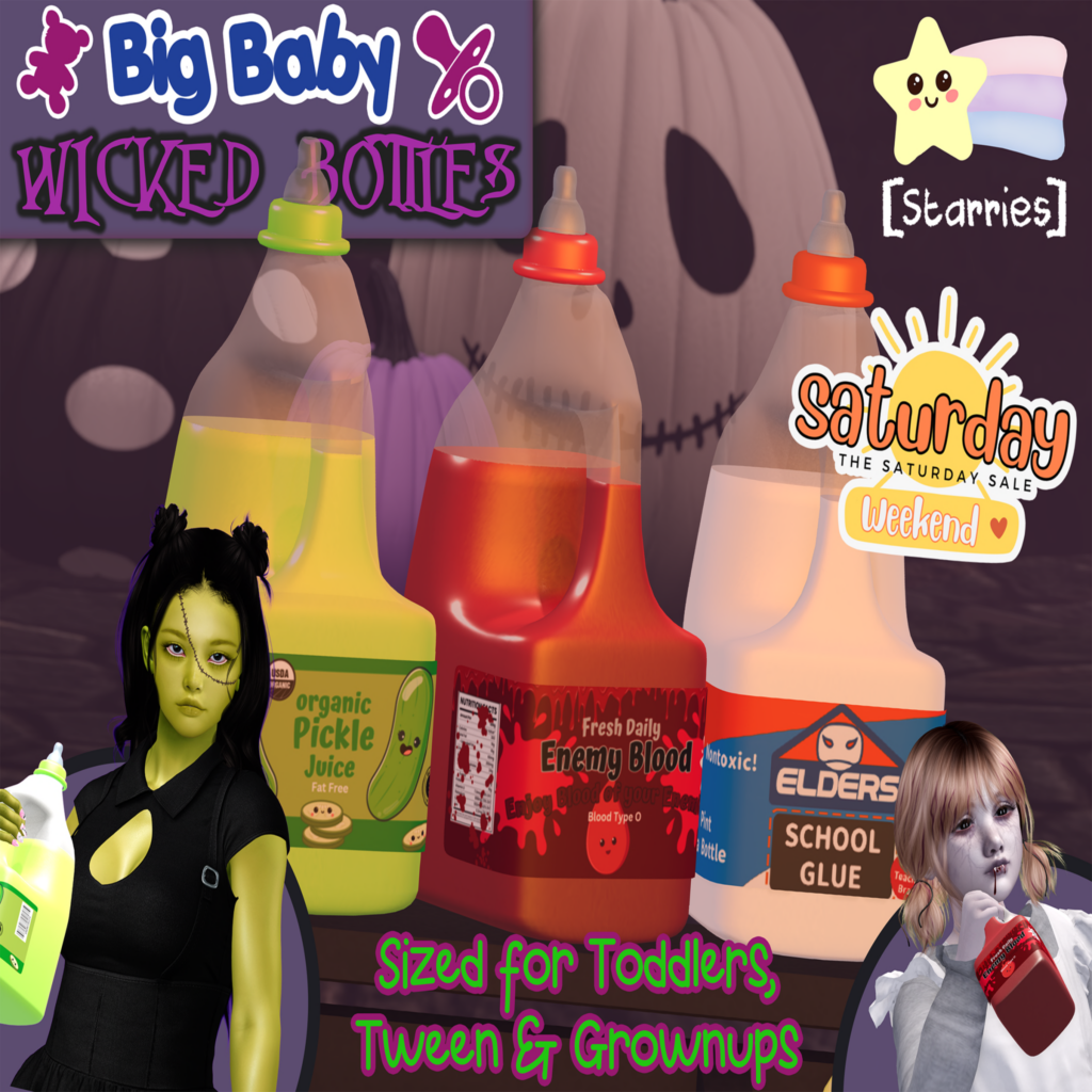 Big Baby Wicked Bottles Holdable	&lt;a href=&quot;http://maps.secondlife.com/secondlife/Starries/250/242/23&quot; target=&quot;_blank&quot;&gt;Teleport&lt;/a&gt;