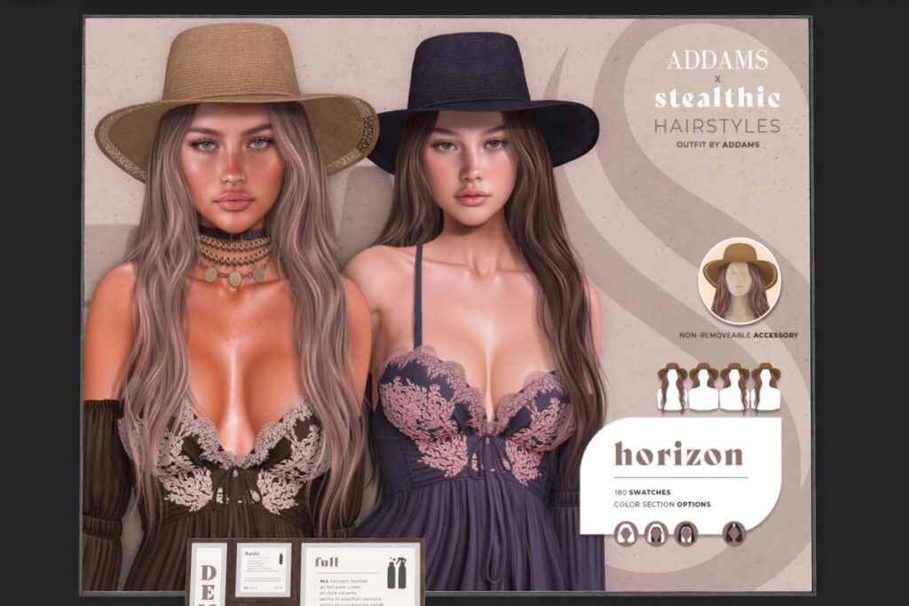 Horizon Hairstyle, L$399 Basic Pack/L$199 Upgrade HUD/L$589 FP