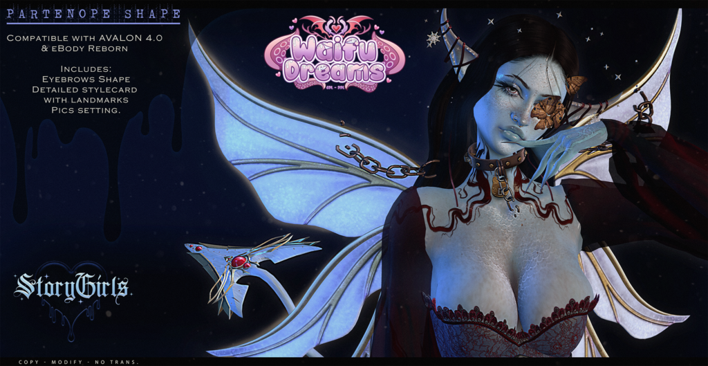 Partenope Shape - EvoX Avalon/Reborn	&lt;a href=&quot;http://maps.secondlife.com/secondlife/The%20Strip/183/108/2002&quot; target=&quot;_blank&quot;&gt;Teleport&lt;/a&gt;