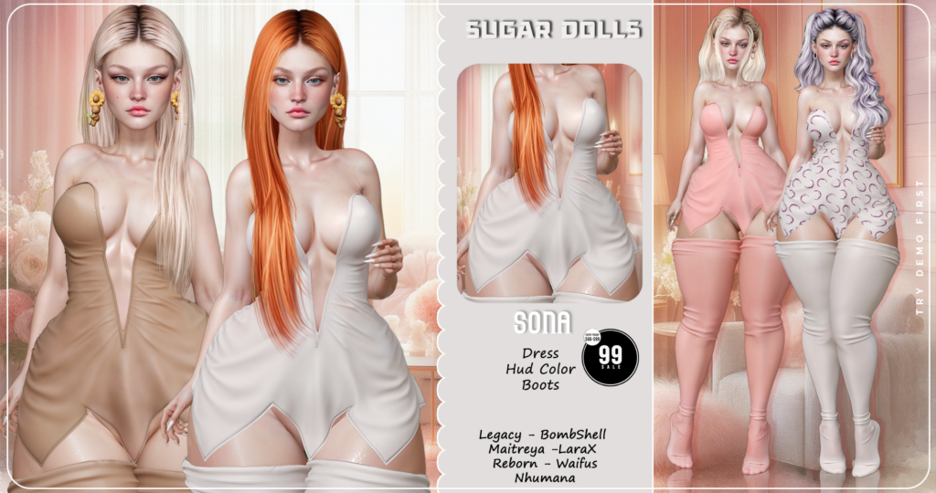 Sona Set - Legacy/Maitreya/Nhumana/Reborn/+mods	&lt;a href=&quot;http://maps.secondlife.com/secondlife/Woodland%20Realm/190/188/23&quot; target=&quot;_blank&quot;&gt;Teleport&lt;/a&gt;