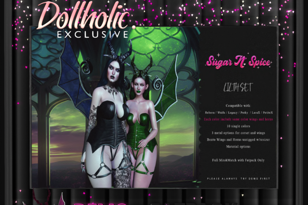 Lilith Set - Legacy/MaitreyaX/Reborn/+mods, L$149 each/L$357 FP