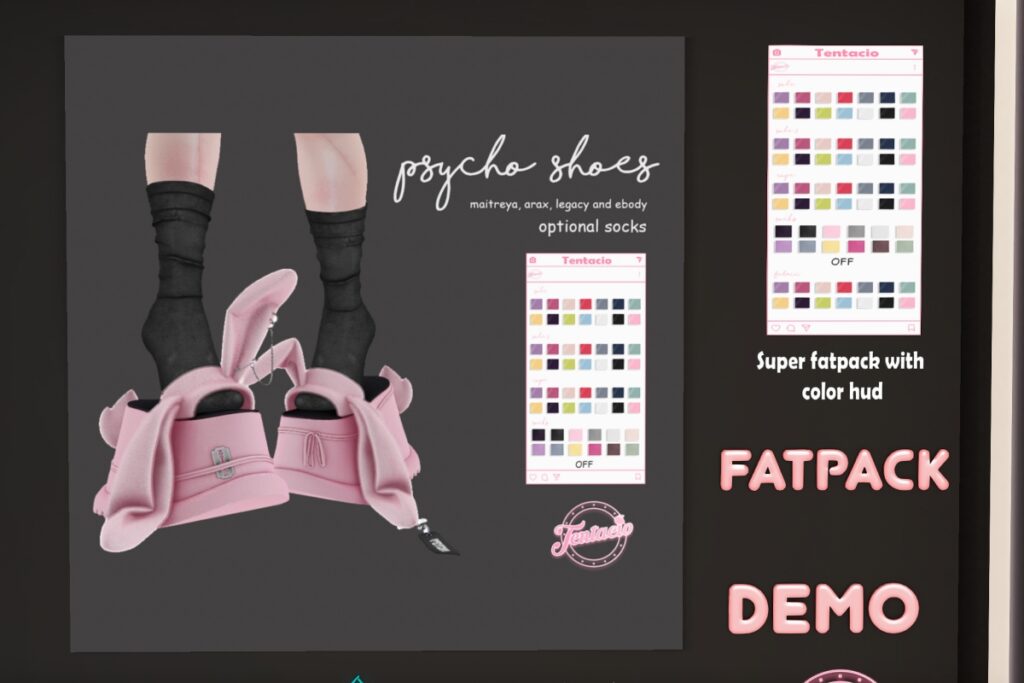 Psycho Shoes - Legacy/Maitreya/Reborn/+mods, L$275 each/L$1229 FP
