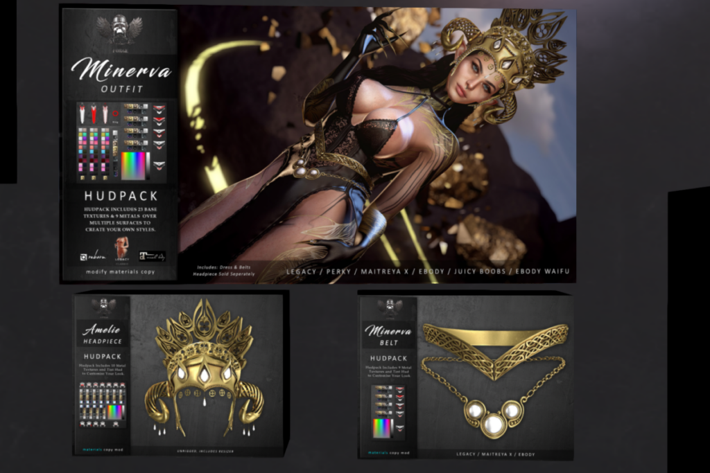 Amelie Headdress | Minerva Outfit &amp; Belt - Legacy/MaitreyaX/Reborn/+mods	&lt;a href=&quot;http://maps.secondlife.com/secondlife/Forge/127/137/2073&quot; target=&quot;_blank&quot;&gt;Teleport&lt;/a&gt;