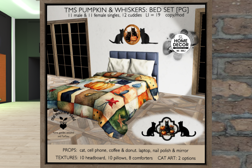 Pumpkin &amp; Whiskers Bed, L$300