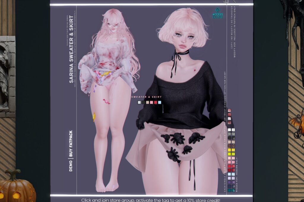 Sabrina Outfit - Reborn, L$350 each/L$1850 FP