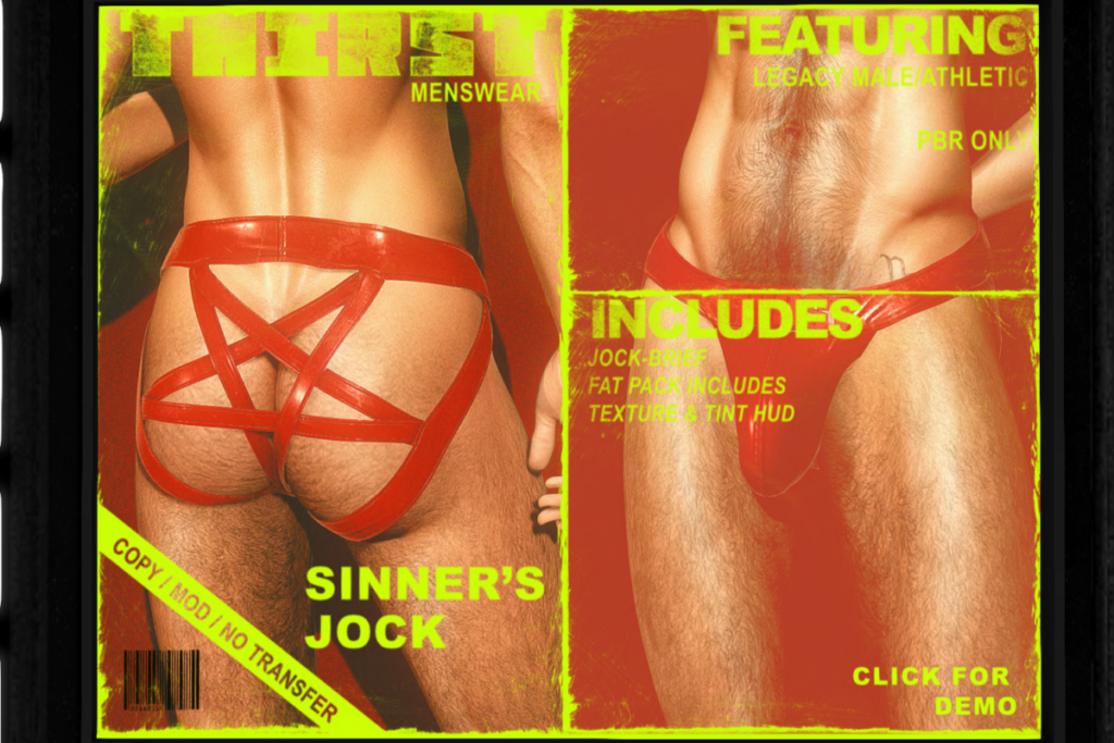 Sinner&#039;s Jock Strap - Legacy, L$350 each/L$2250 FP