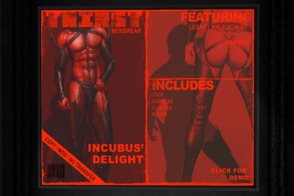 Incubus Outfit - Legacy Male/+mods, L$599 each/L$2500 FP