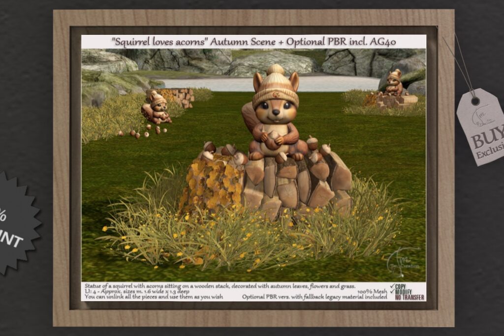 Squirrel Loves Acorns Decor, L$450
